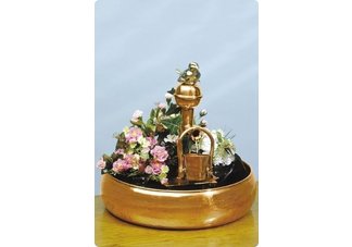 Filling and Pouring Bucket Fountain with Planter