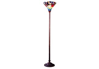 Floral Design Tiffany Torchiere w/Bronze finish