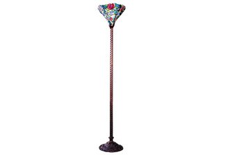 Floral Design Tiffany Torchiere w/Bronze finish