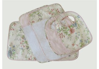 Floral Delight Burp Cloth, Bib Change Pad Set