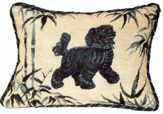 Foo Dog Needlepoint Pillow