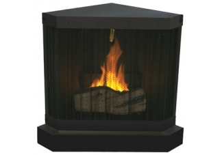 Freemont Corner SunJel Stove with Split Cedar Log &amp;amp; All Black