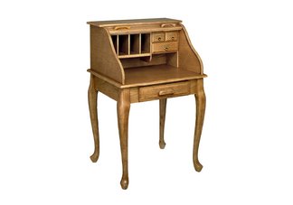 French Leg Roll Top Desk and Hutch