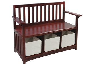 Classic Espresso Storage Bench with Bins
