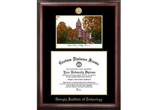 Georgia Institute of Technology Gold embossed frame with limited edition lithograph