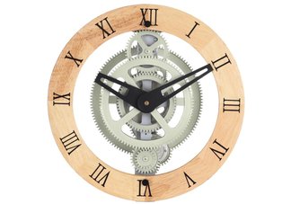 12 Wooden Moving-gear Wall Clock (With Wooden Dial Ring)