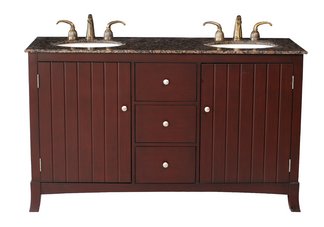 Alexis Double Sink Vanity with Baltic Brown Granite Top