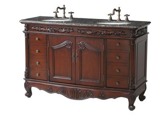 Jupiter Double Sink Vanity with Baltic Brown Granite Top