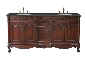 Saturn Double Sink Vanity with Baltic Brown Granite Top