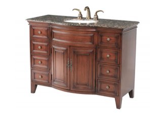 Yorktown Single Sink Vanity with Baltic Brown Granite Top