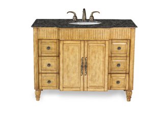 Christine Single Sink Vanity with Baltic Brown Granite Top