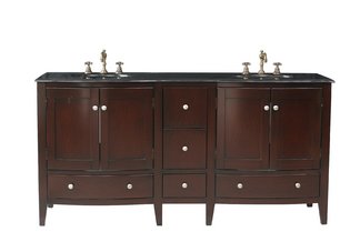 Corona Double Sink Vanity with Black Galaxy Granite Top