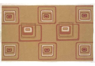 Gold & Brick Squares Rug