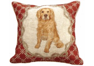 Golden Retriever Needlepoint Pillow