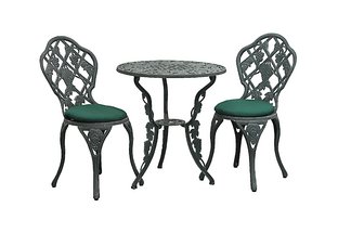 Grape Cast Aluminum Bistro Set Cool Green