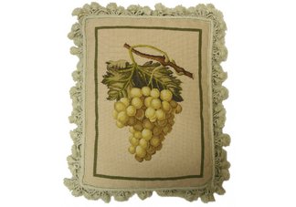 green grapes needlepoint pillow