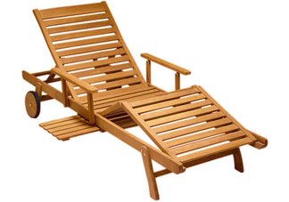chaise lounger, teak chaise