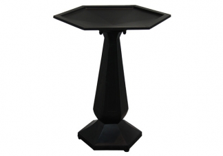 Flat Black Hexagon Birdbath