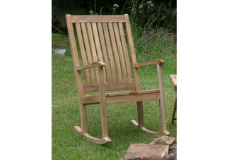 High-Back Teak Rocking Chair