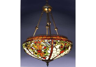 Victorian Design Tiffany 2 light hanging fixture w/Bronze finish