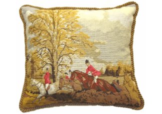 fox hunt equestrian pillow
