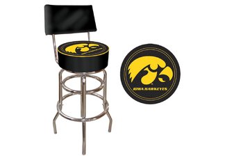 University of Iowa Padded Bar Stool with Back