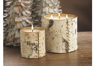Scented Birch Wood Jar Candles