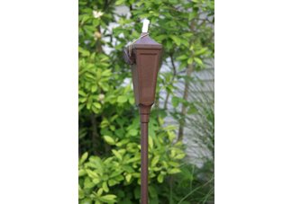 Weathered brown die cast aluminum patio torch