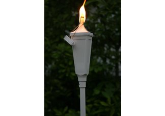 Crater White die cast aluminum patio torch