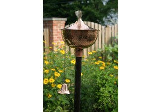 Presidential series hammered copper bowl patio torch