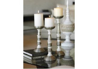 Antique Silver Candle Holders