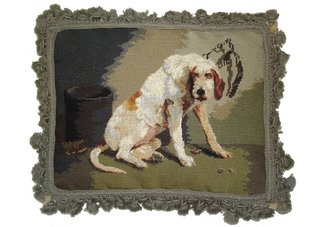 Irish Hunting Dog Needlepoint Pillow