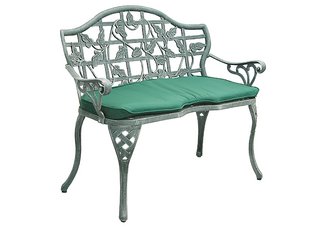 Ivy Cushion Loveseat Bench Cool Green