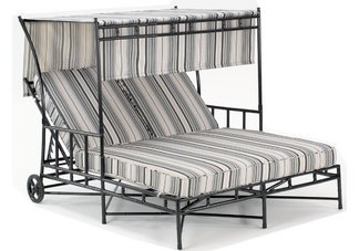 Chelsea Cast Aluminum Double Chaise with Canopy