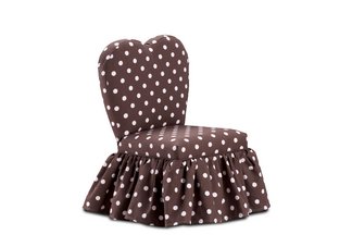 Brown and White Polka Dot Sweetheart Chair
