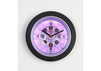 18 Tire Wall Clock (With Red Neon Light)