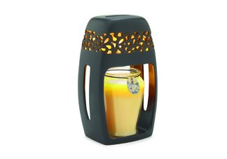 Ceramic Candle Warmer Lantern- Matte Black