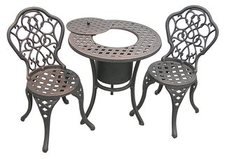 Legacy Bistro Set with Ice Bucket Copper Rust