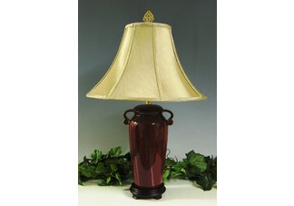 29"H X 18"W OXBLOOD TABLE LAMP