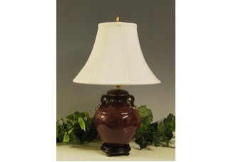 24in Round Oxblood Lamp