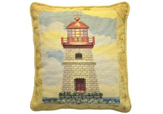 Lighthouse Needlepoint Pillow