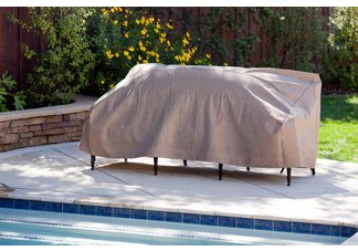 Patio Loveseat Cover including "Duck Dome" feature
