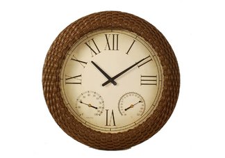 Indoor/Outdoor wall clock w/ temperature and humidity sub dials