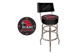 Miami University Ohio Padded Bar Stool with Back