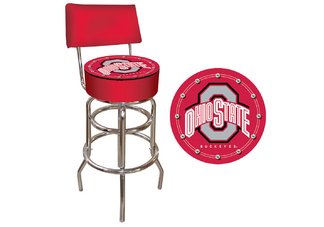 The Ohio State University Padded Bar Stool with Back