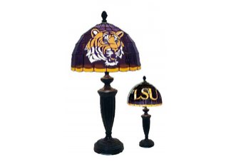 Louisiana State University Tigers Purple Tiffany Desk Lamp