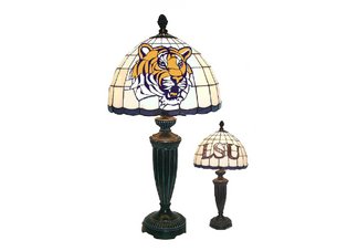 Louisiana State University Tigers White Tiffany Desk Lamp