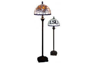 Louisiana State University Tigers White Tiffany Floor Lamp