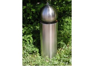 10" Gazine Ball Fountain Stainless w/ Light