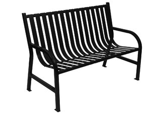 Oakley Slatted Steel Park Bench